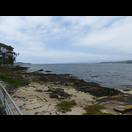 Blick von unserem Bungalow auf die Bucht des Río Ulla